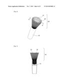 METHOD FOR APPLYING COSMETIC MATERIAL USING APPLICATOR HAVING CONCAVE     APICAL SURFACE diagram and image