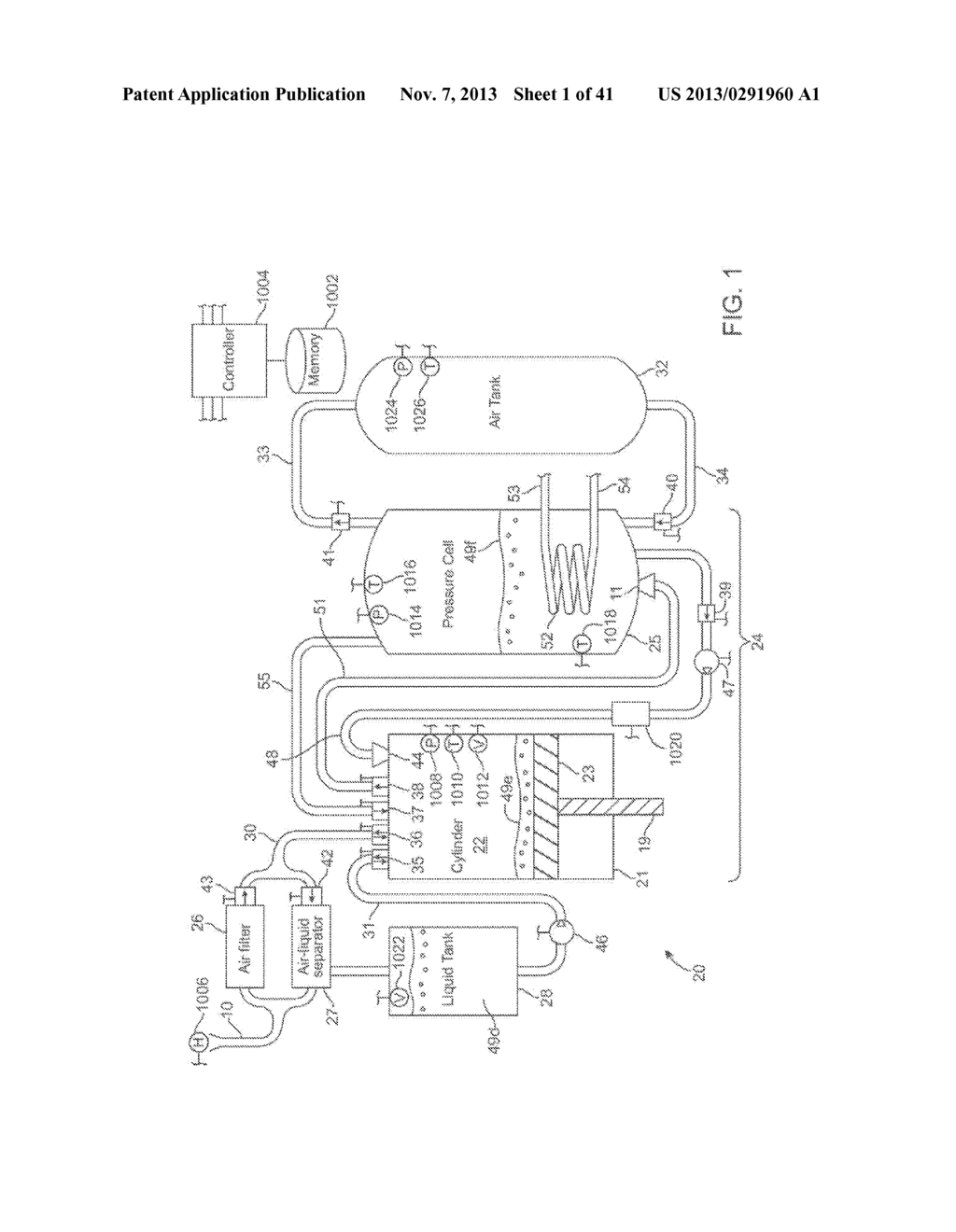 COMPRESSED AIR ENERGY STORAGE SYSTEM UTILIZING TWO-PHASE FLOW TO     FACILITATE HEAT EXCHANGE - diagram, schematic, and image 02