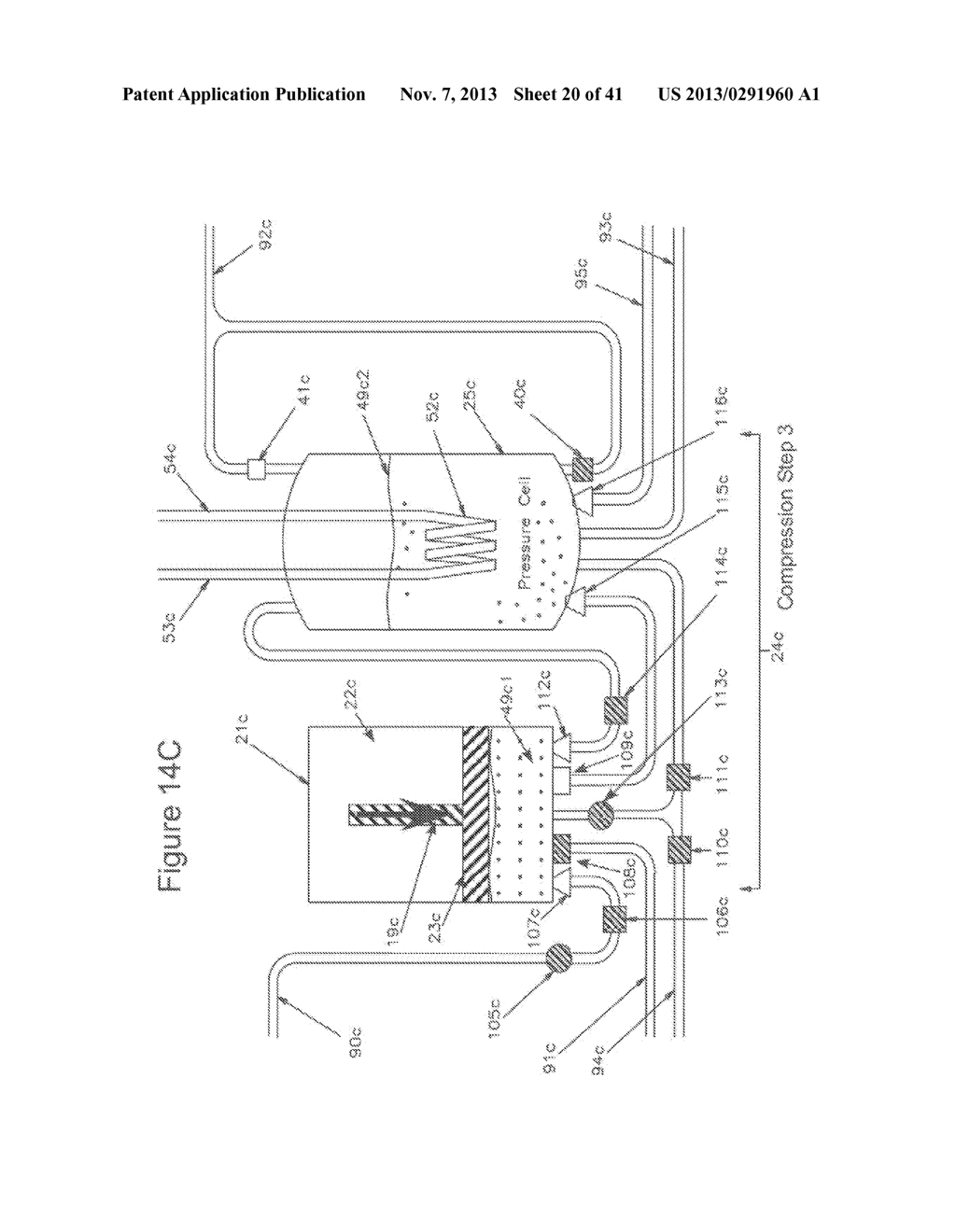 COMPRESSED AIR ENERGY STORAGE SYSTEM UTILIZING TWO-PHASE FLOW TO     FACILITATE HEAT EXCHANGE - diagram, schematic, and image 21