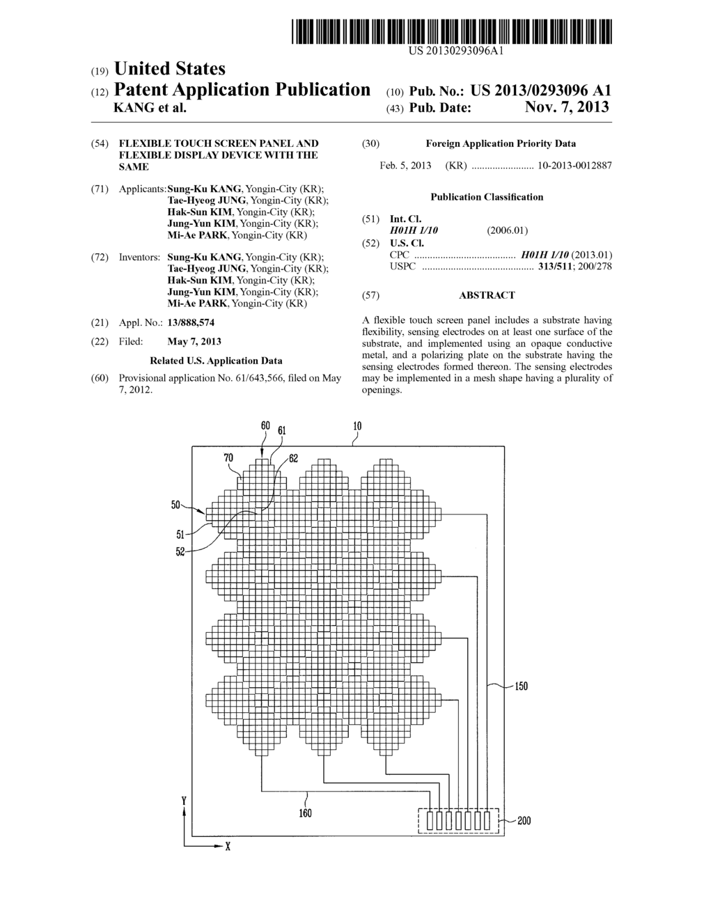 FLEXIBLE TOUCH SCREEN PANEL AND FLEXIBLE DISPLAY DEVICE WITH THE SAME - diagram, schematic, and image 01