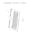 FIXING MECHANISM FOR FIXING A SLIDABLE DISPLAY MODULE RELATIVE TO A HOST     MODULE AND PORTABLE ELECTRONIC DEVICE THEREWITH diagram and image