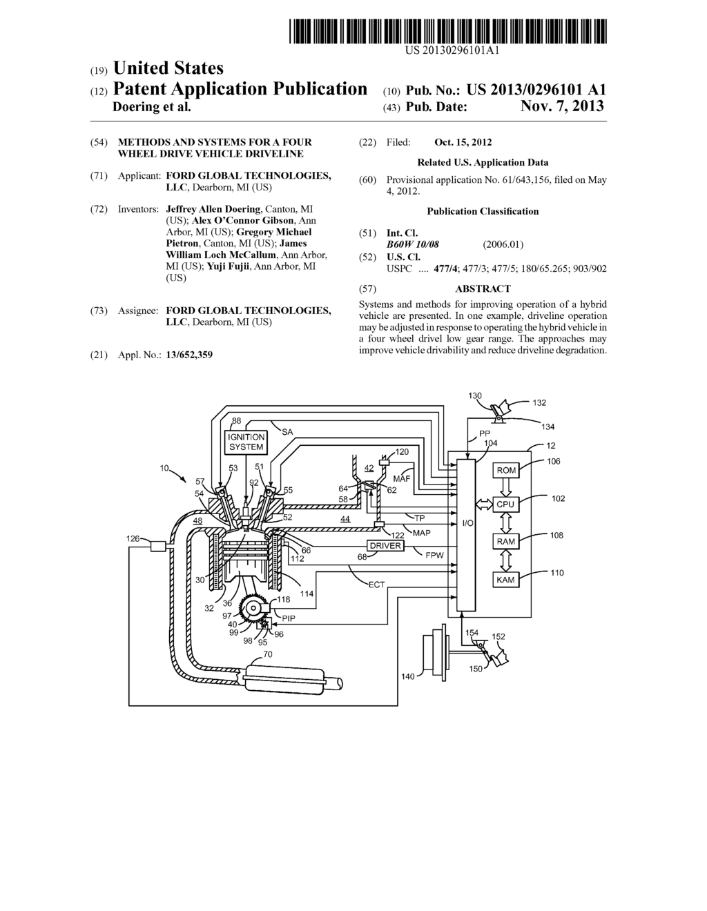 METHODS AND SYSTEMS FOR A FOUR WHEEL DRIVE VEHICLE DRIVELINE - diagram, schematic, and image 01