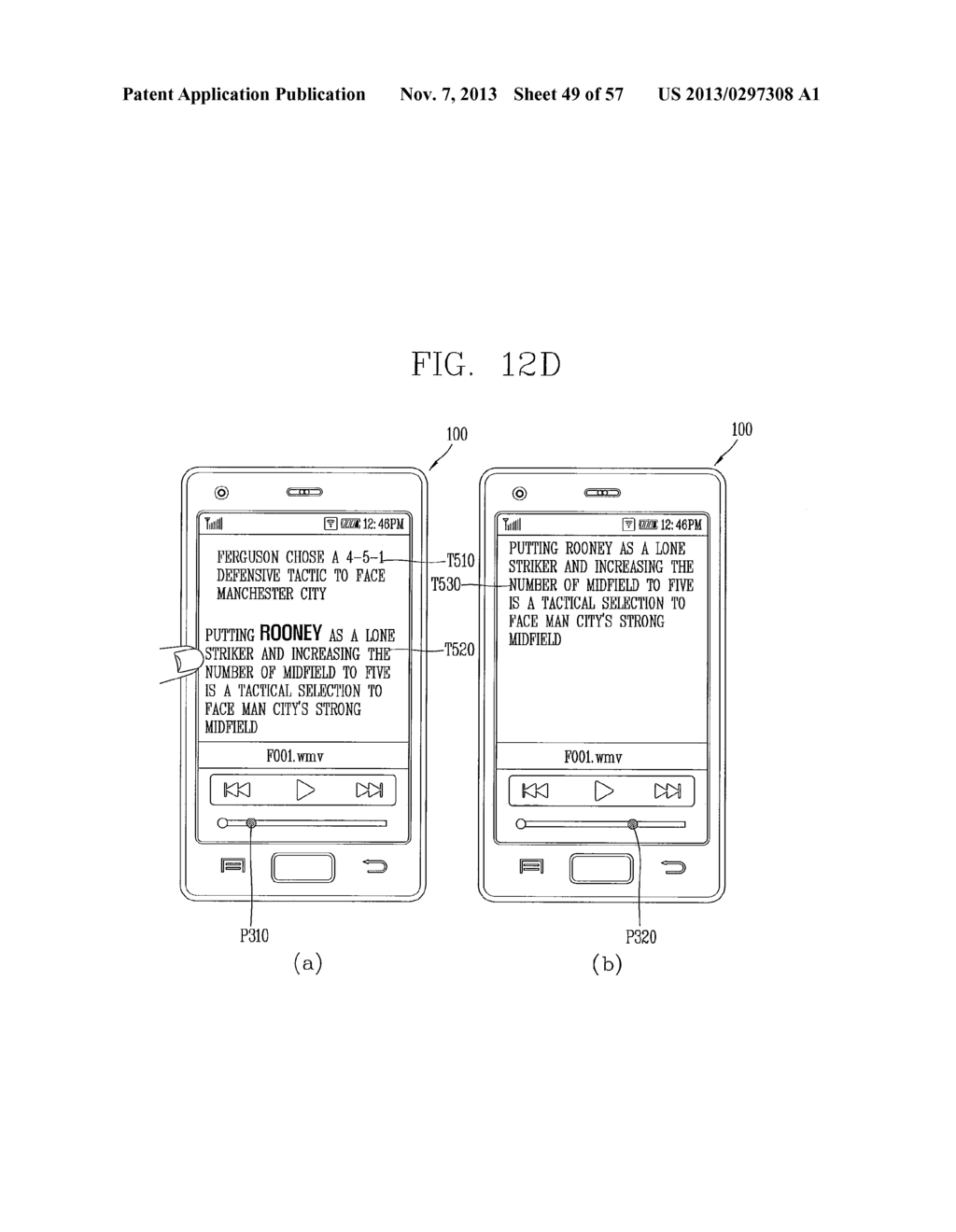 METHOD FOR DISPLAYING TEXT ASSOCIATED WITH AUDIO FILE AND ELECTRONIC     DEVICE - diagram, schematic, and image 50