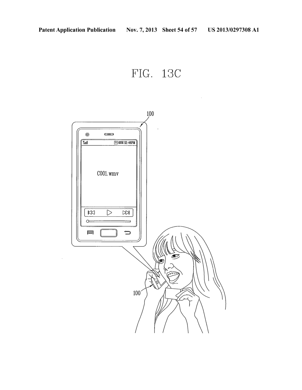 METHOD FOR DISPLAYING TEXT ASSOCIATED WITH AUDIO FILE AND ELECTRONIC     DEVICE - diagram, schematic, and image 55