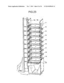 STACKING TYPE TRAY AND TRAY DEVELOPING MECHANISM AND STACKING TYPE TRAY     DEVELOPING SYSTEM diagram and image