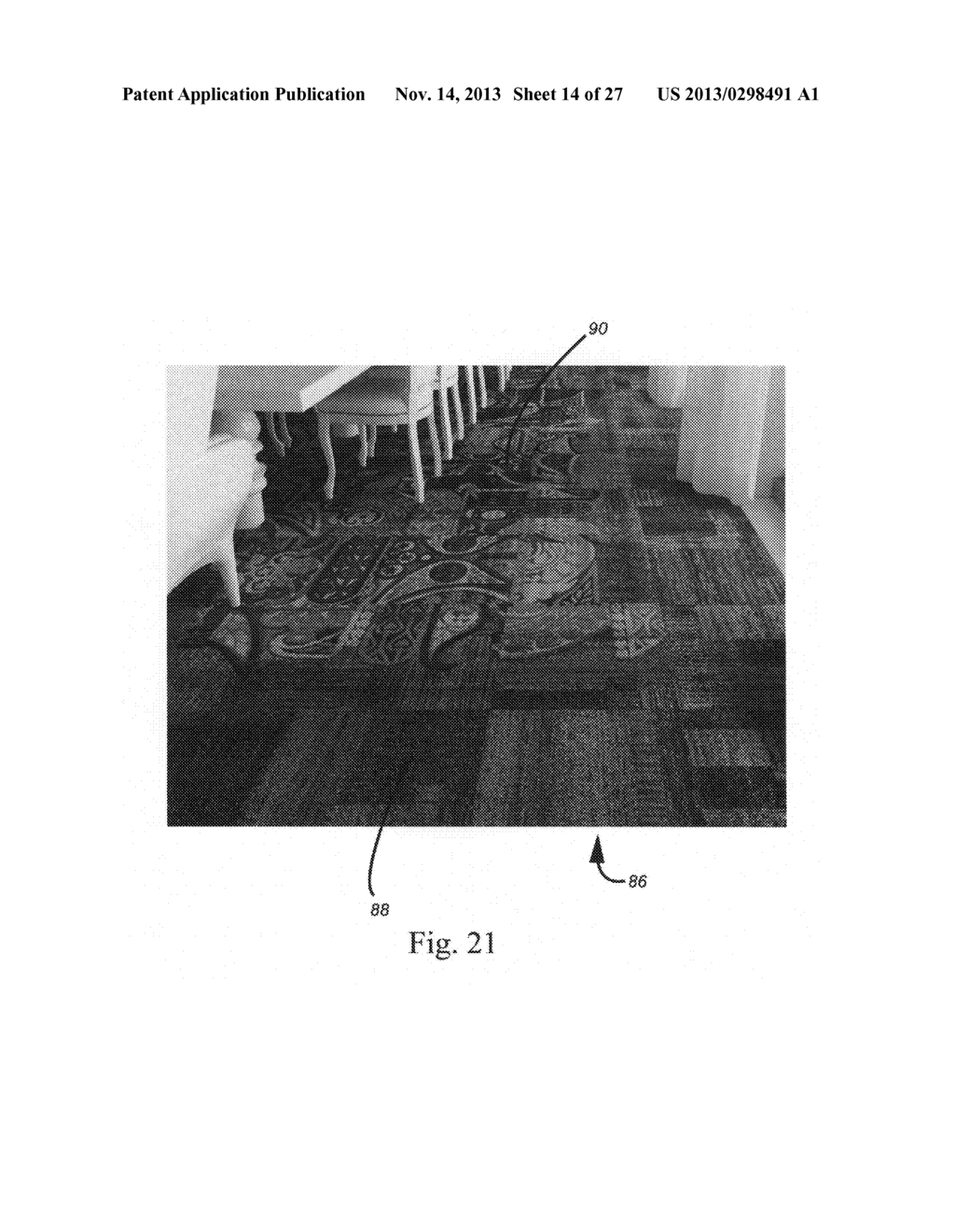 Border, edge or pattern carpet tile design, manufacture and installation - diagram, schematic, and image 15