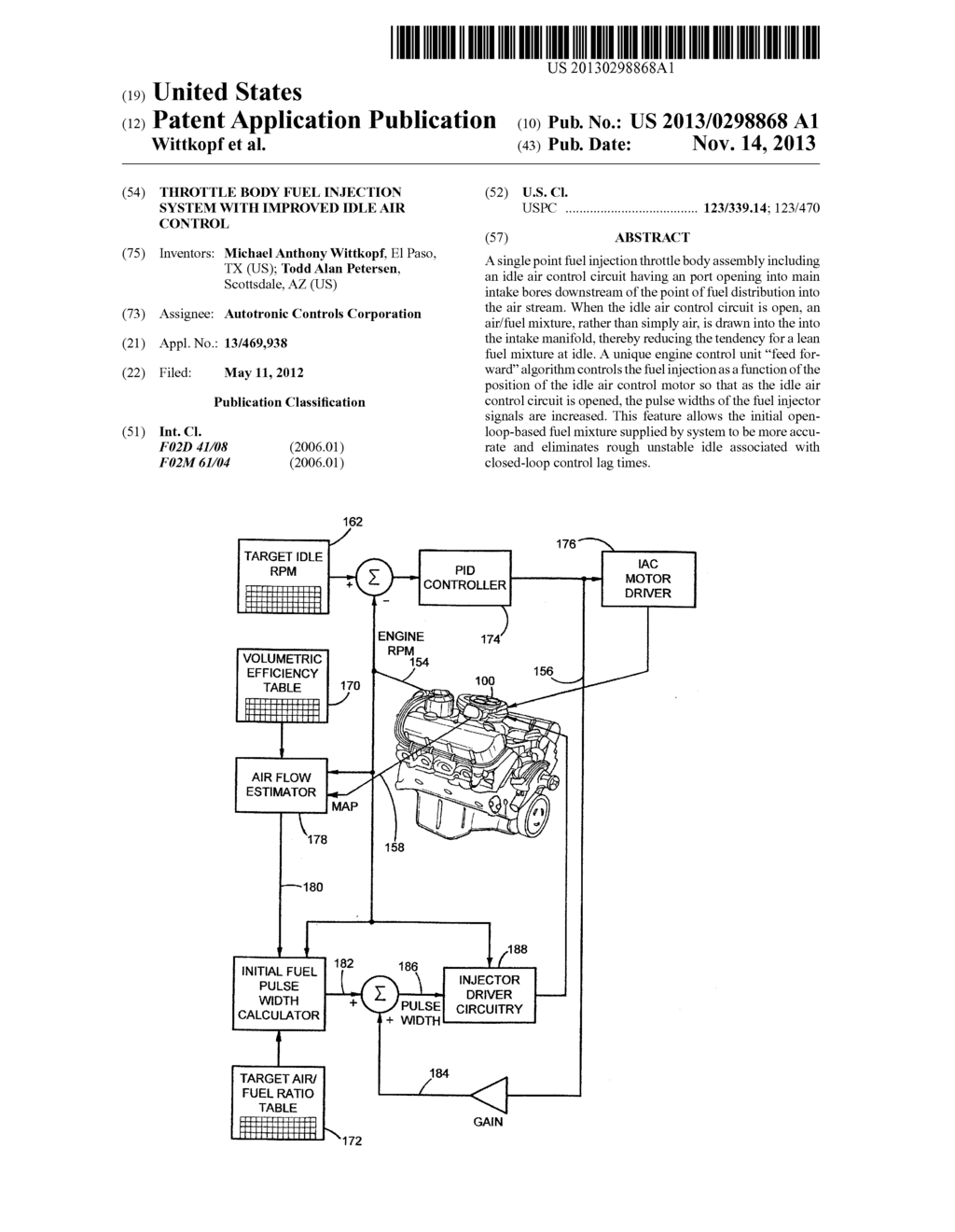 THROTTLE BODY FUEL INJECTION SYSTEM WITH IMPROVED IDLE AIR CONTROL - diagram, schematic, and image 01