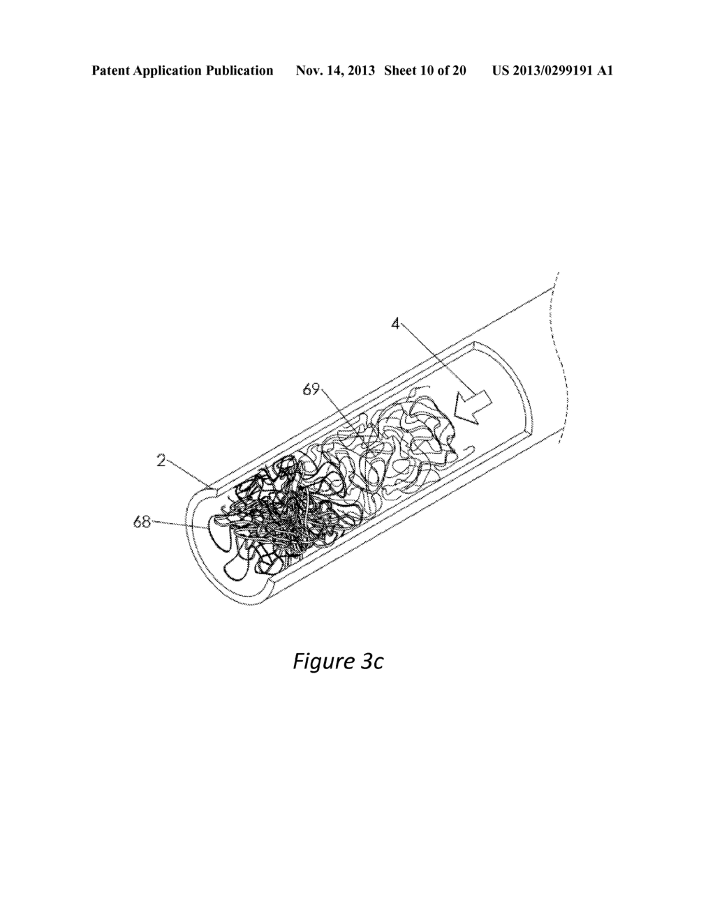 LONG THIN STRUCTURES FOR GENERATING AN ENTANGLED FLOW RESTRICTING     STRUCTURE - diagram, schematic, and image 11