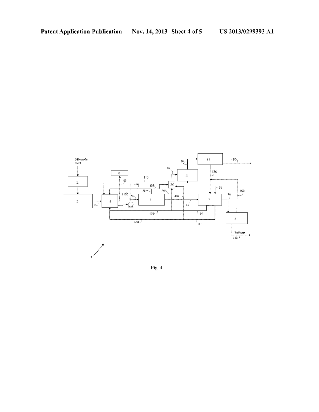 METHOD FOR EXTRACTING BITUMEN FROM AN OIL SAND STREAM - diagram, schematic, and image 05