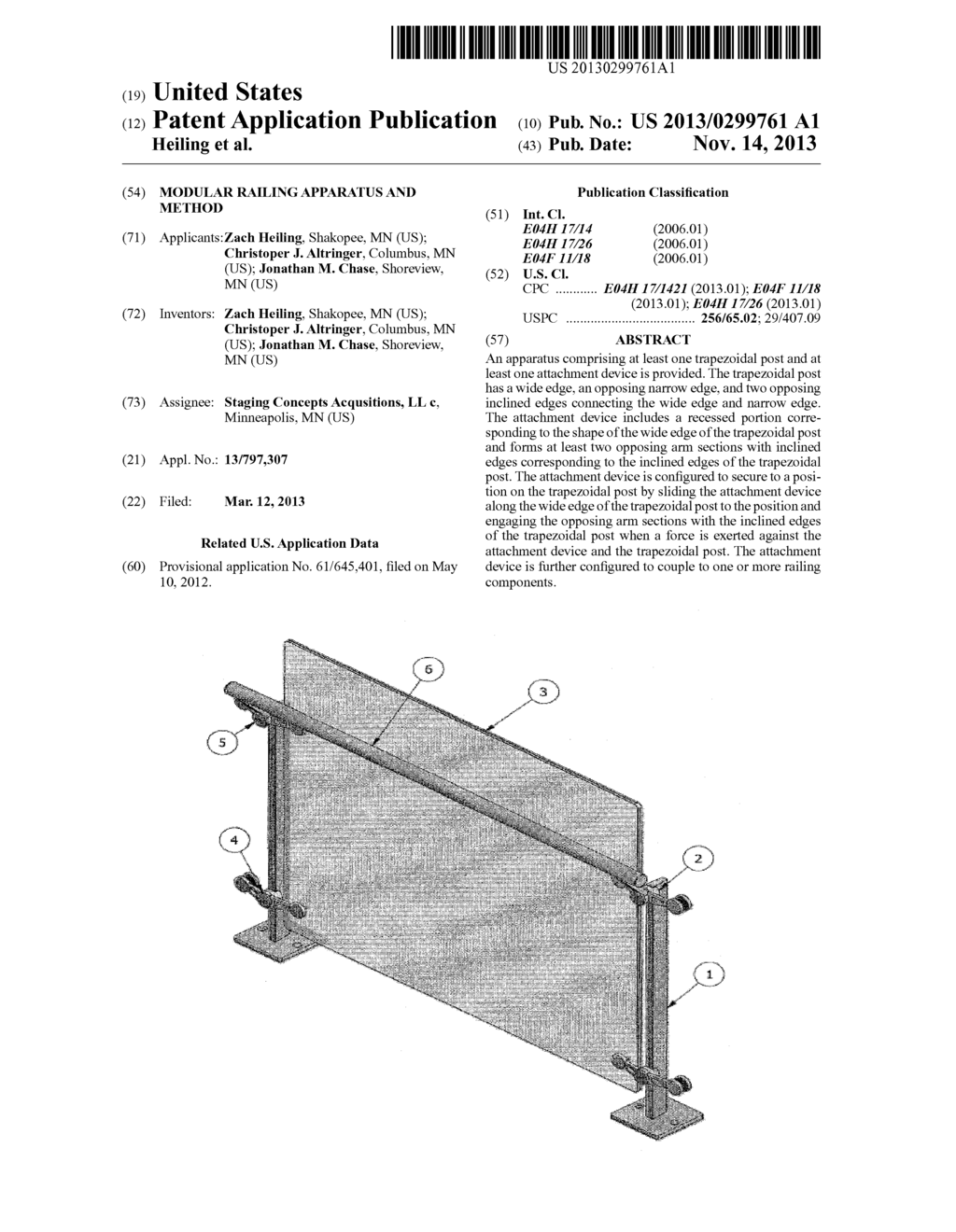 MODULAR RAILING APPARATUS AND METHOD - diagram, schematic, and image 01