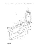 VEHICLE CONSOLE WITH STORAGE COMPARTMENT AND CONCEALED ARMREST HINGE diagram and image