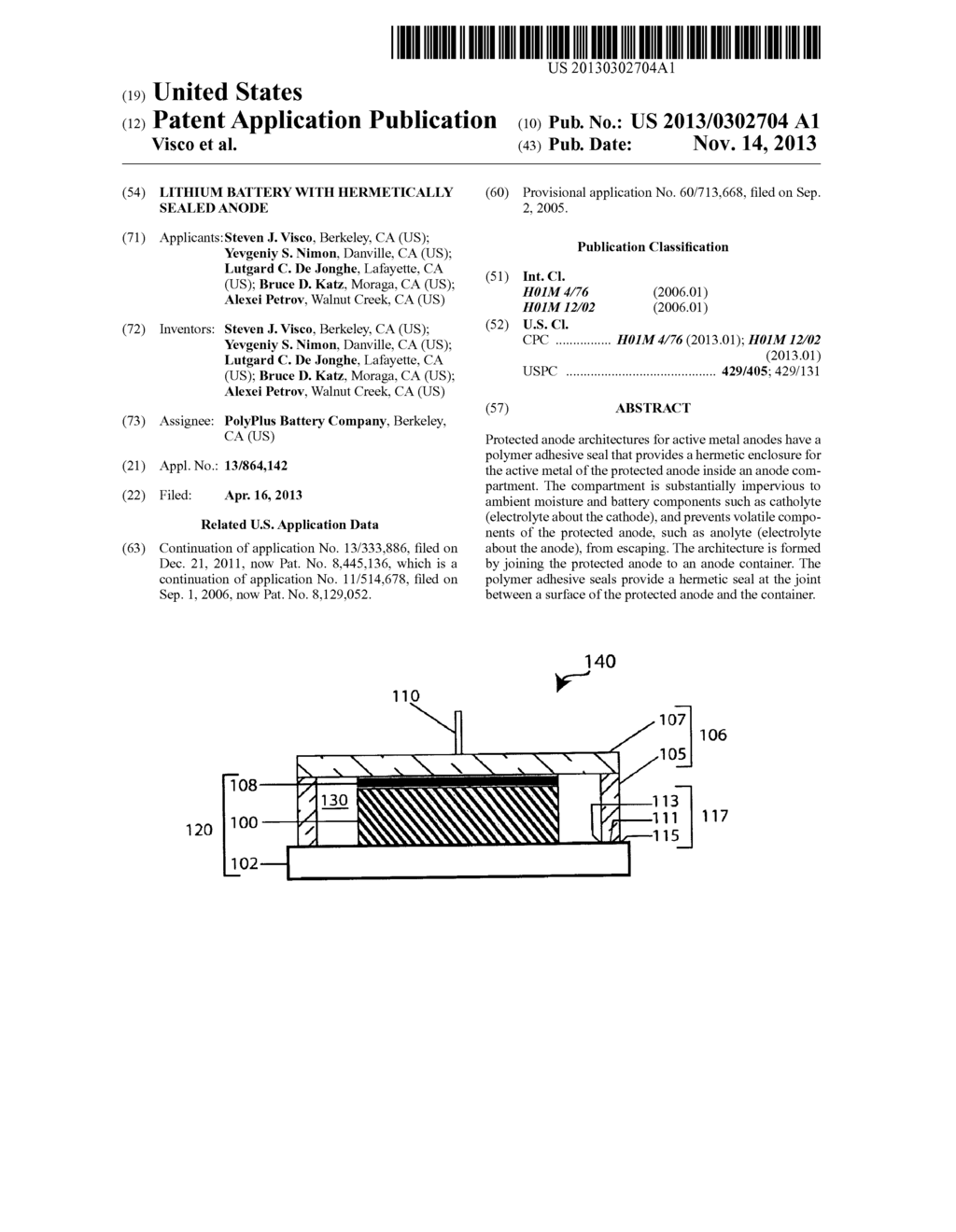 LITHIUM BATTERY WITH HERMETICALLY SEALED ANODE - diagram, schematic, and image 01