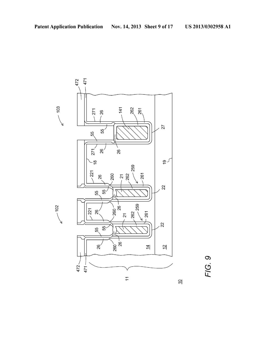 METHOD OF MAKING AN INSULATED GATE SEMICONDUCTOR DEVICE HAVING A SHIELD     ELECTRODE STRUCTURE - diagram, schematic, and image 10