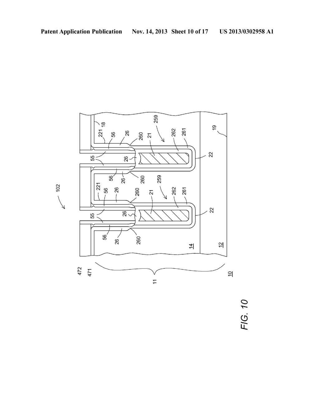 METHOD OF MAKING AN INSULATED GATE SEMICONDUCTOR DEVICE HAVING A SHIELD     ELECTRODE STRUCTURE - diagram, schematic, and image 11