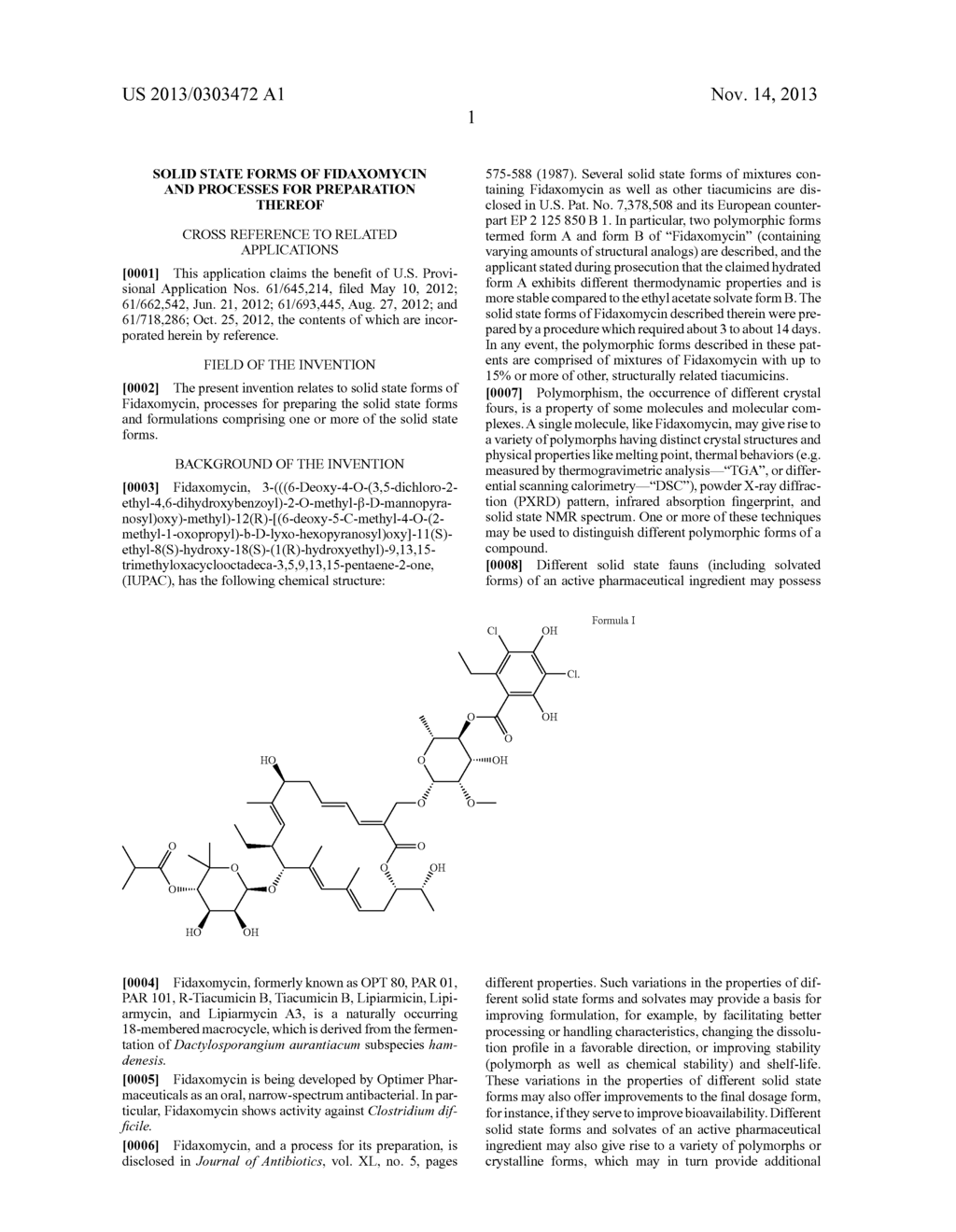 SOLID STATE FORMS OF FIDAXOMYCIN AND PROCESSES FOR PREPARATION THEREOF - diagram, schematic, and image 15