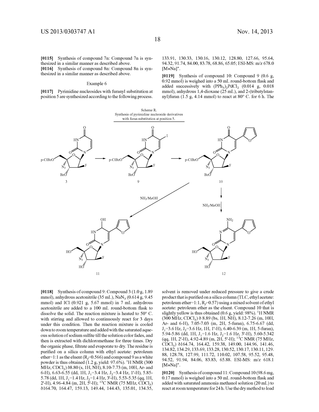 PYRIMIDINE NUCLEOSIDE DERIVATIVES, SYNTHESIS METHODS AND USES THEREOF FOR     PREPARING ANTI-TUMOR AND ANTI-VIRUS MEDICAMENTS - diagram, schematic, and image 19