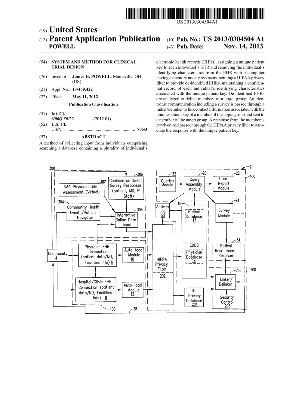 SYSTEM AND METHOD FOR CLINICAL TRIAL DESIGN - diagram, schematic, and image 01