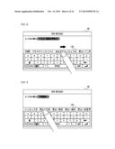 INPUT DEVICE, INPUT METHOD, AND COMPUTER PROGRAM FOR INPUTTING CHARACTERS,     NUMBERS, OR SYMBOLS BY USING AN ON-SCREEN KEYBOARD diagram and image