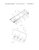 CONNECTING DEVICE FOR A THROUGH PAN OF EXTRACTION DEVICES, TROUGH PAN AND     ATTACHMENT THEREFOR diagram and image