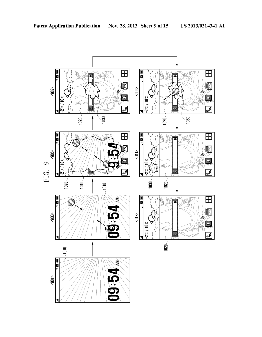 METHOD, APPARATUS, AND GRAPHICAL USER INTERFACE FOR PROVIDING VISUAL     EFFECTS ON A TOUCHSCREEN DISPLAY - diagram, schematic, and image 10