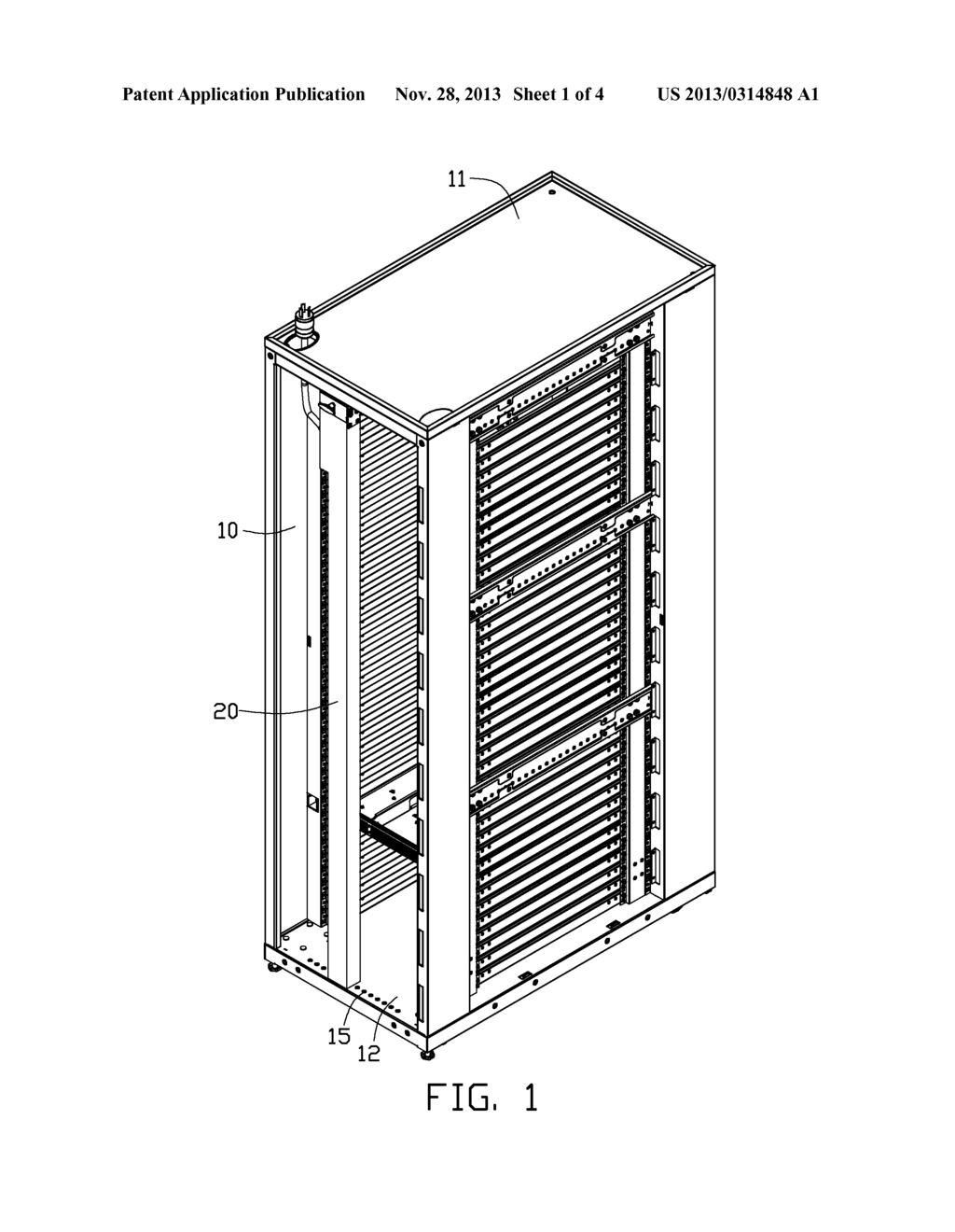 POWER DISTRIBUTION UNIT AND SERVER CABINET WITH THE POWER DISTRIBUTION     UNIT - diagram, schematic, and image 02