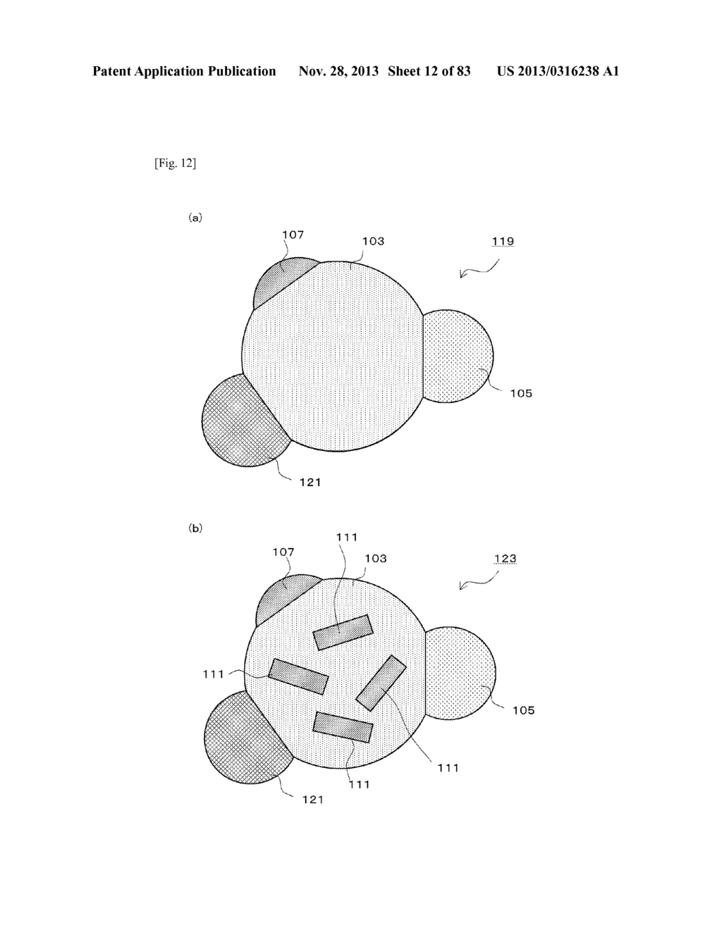 NANOSIZED PARTICLES USED IN ANODE FOR LITHIUM ION SECONDARY BATTERIES, AND     METHOD FOR PRODUCING THE SAME - diagram, schematic, and image 13