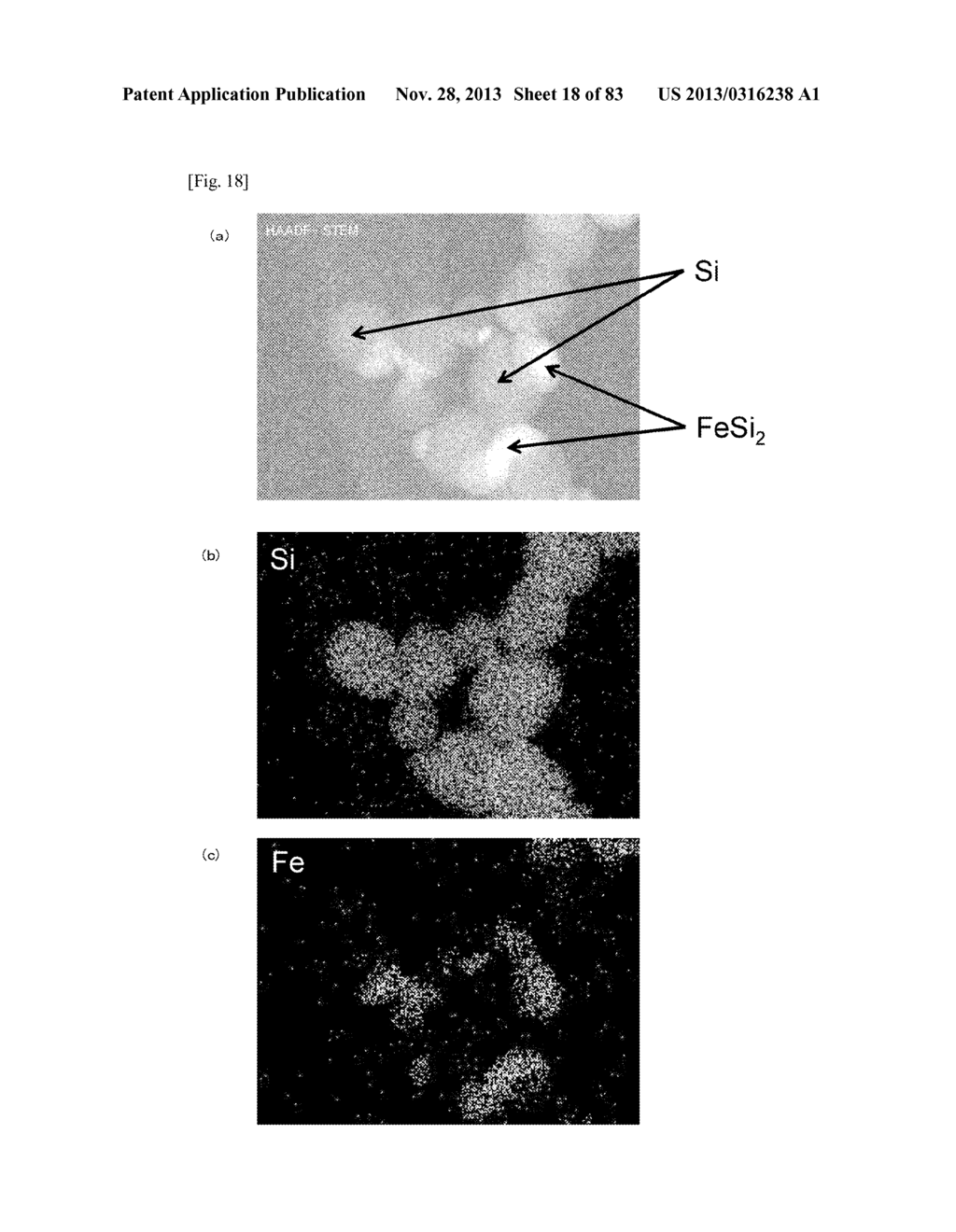 NANOSIZED PARTICLES USED IN ANODE FOR LITHIUM ION SECONDARY BATTERIES, AND     METHOD FOR PRODUCING THE SAME - diagram, schematic, and image 19