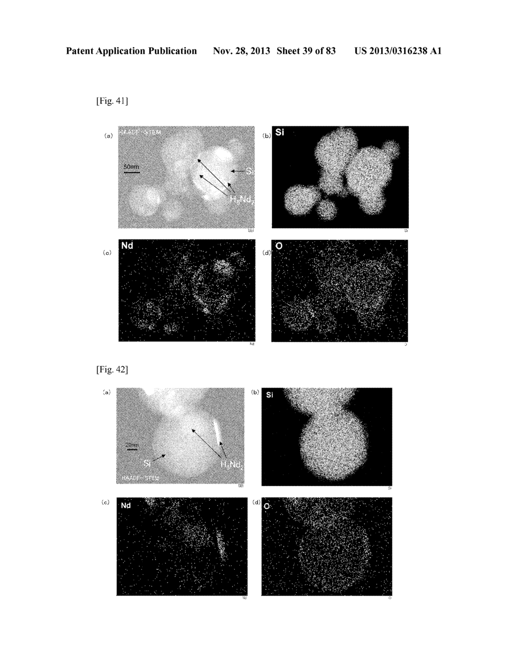 NANOSIZED PARTICLES USED IN ANODE FOR LITHIUM ION SECONDARY BATTERIES, AND     METHOD FOR PRODUCING THE SAME - diagram, schematic, and image 40