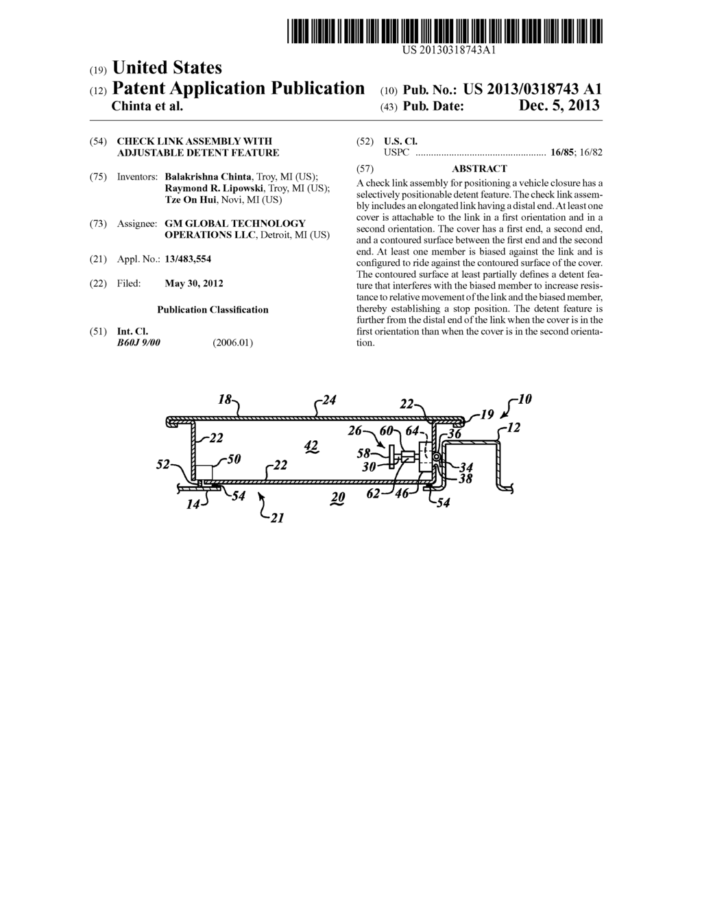 CHECK LINK ASSEMBLY WITH ADJUSTABLE DETENT FEATURE - diagram, schematic, and image 01