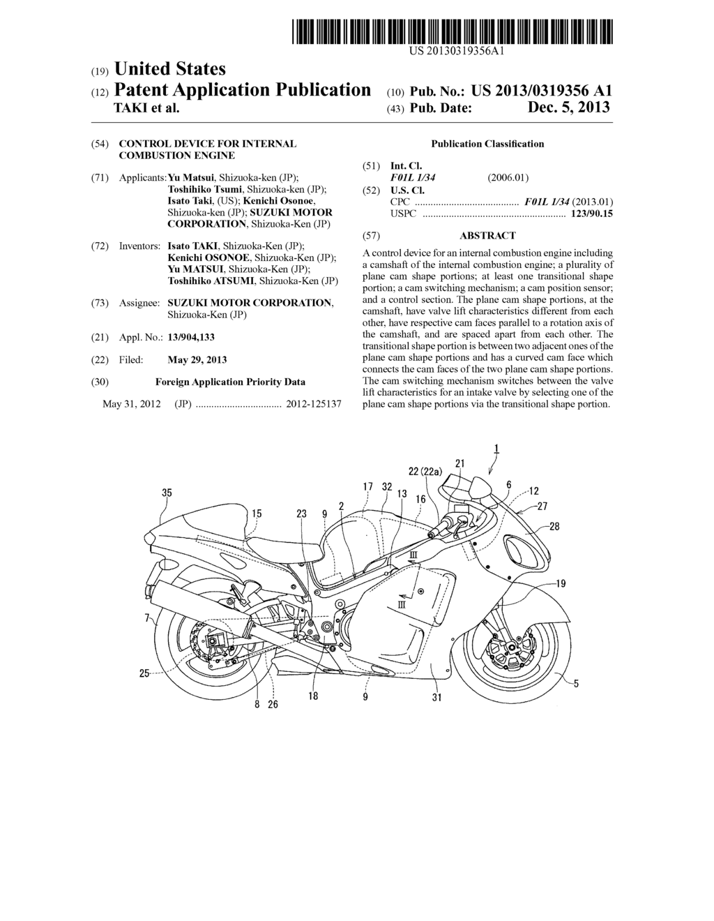 CONTROL DEVICE FOR INTERNAL COMBUSTION ENGINE - diagram, schematic, and image 01