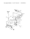 Front-Loadable Refuse Container Having Side-Loading Robotic Arm With     Motors And Other Mass Mounted At Rear Of Container And Use Of Same With     Front-Loading Waste-Hauling Vehicle Having Hydraulic Front Forks Or Other     Retractably Engageable Lift Means diagram and image