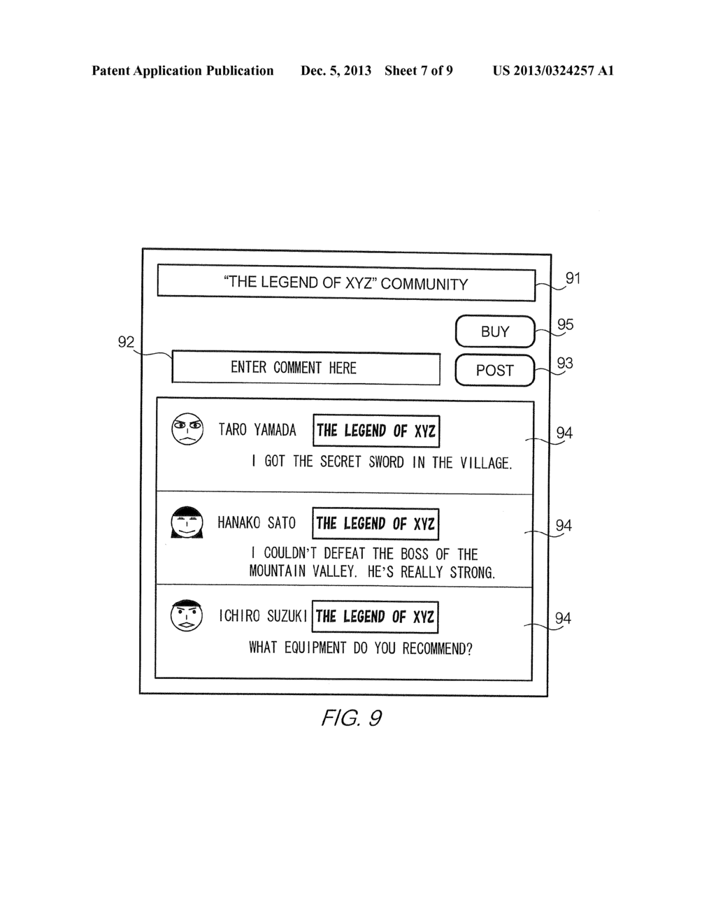 POSTED INFORMATION SHARING SYSTEM, GAME APPLICATION EXECUTING SYSTEM,     STORAGE MEDIUM, AND INFORMATION-PROCESSING METHOD - diagram, schematic, and image 08