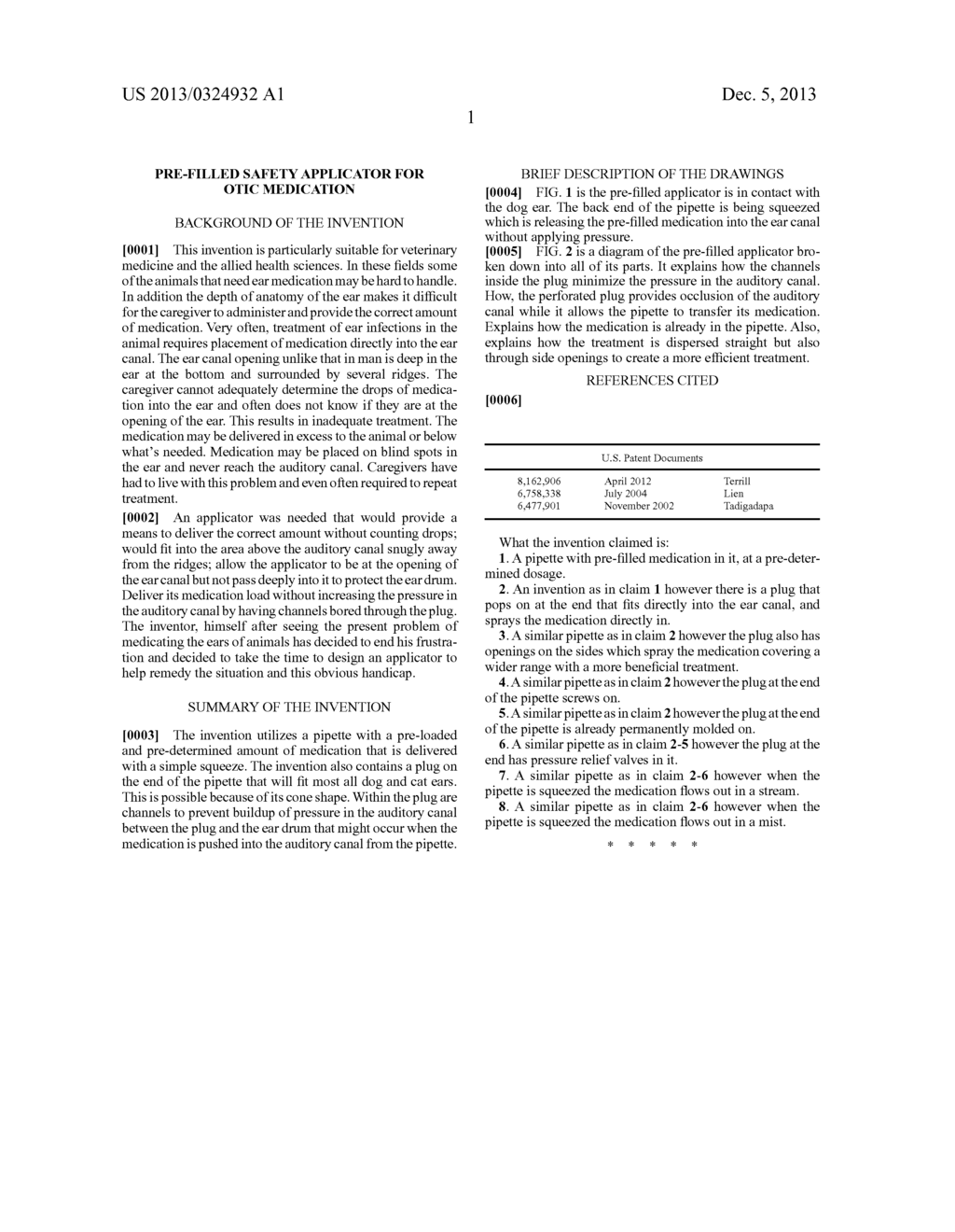 Pre-Filled Safety Applicator for Otic Medication - diagram, schematic, and image 04