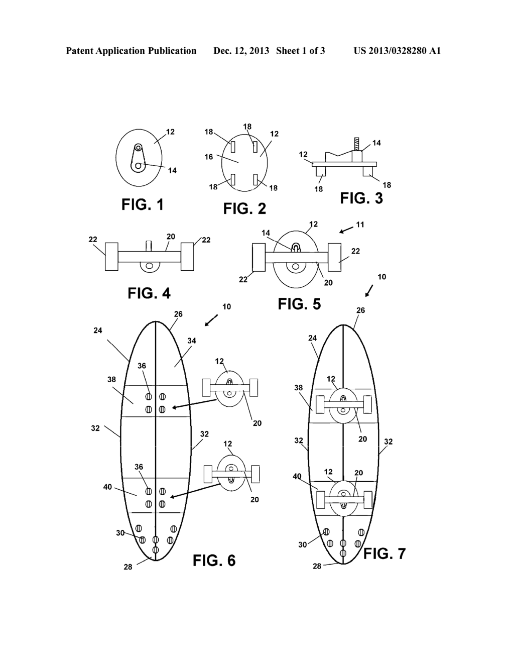 Surfboard with Removable Wheels - diagram, schematic, and image 02