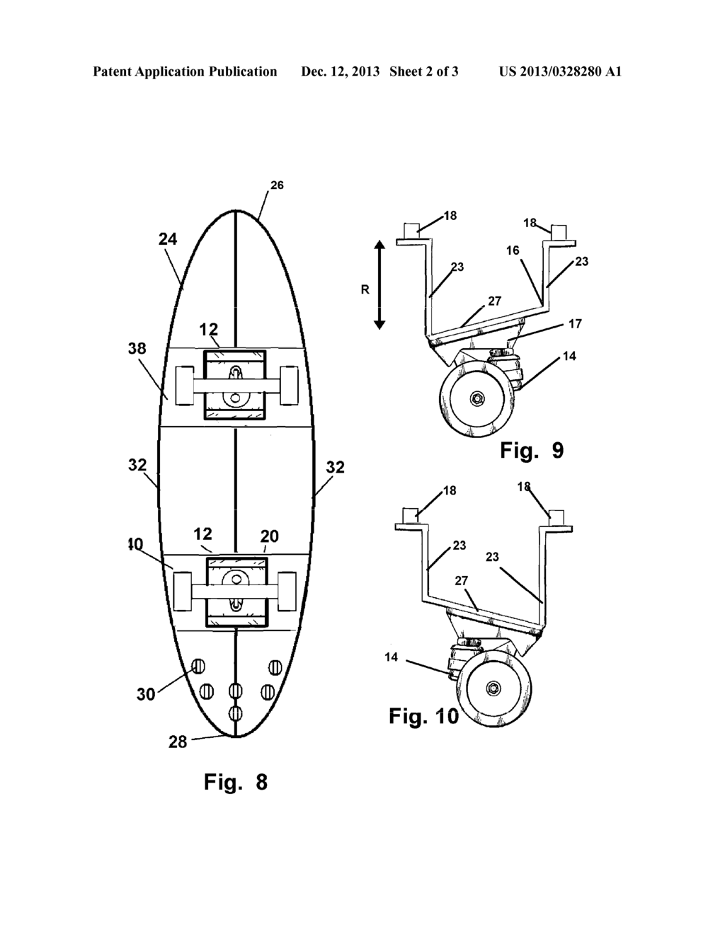 Surfboard with Removable Wheels - diagram, schematic, and image 03