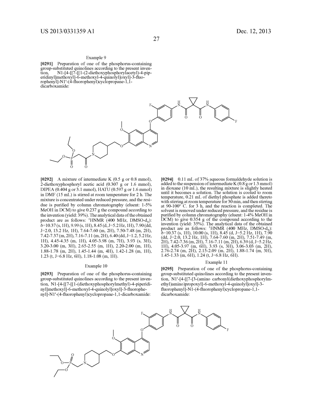 Phosphorus-Containing Group-Substituted Quinoline, Its Preparation     process, medical composition containing the compounds and application - diagram, schematic, and image 30