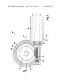 DEVICE FOR RECEIVING AND DISPENSING HYDRAULIC FLUID, IN PARTICULAR FOR A     HYBRID OR ELECTRIC VEHICLE, AND BRAKING SYSTEM FOR A HYBRID OR ELECTRIC     VEHICLE diagram and image