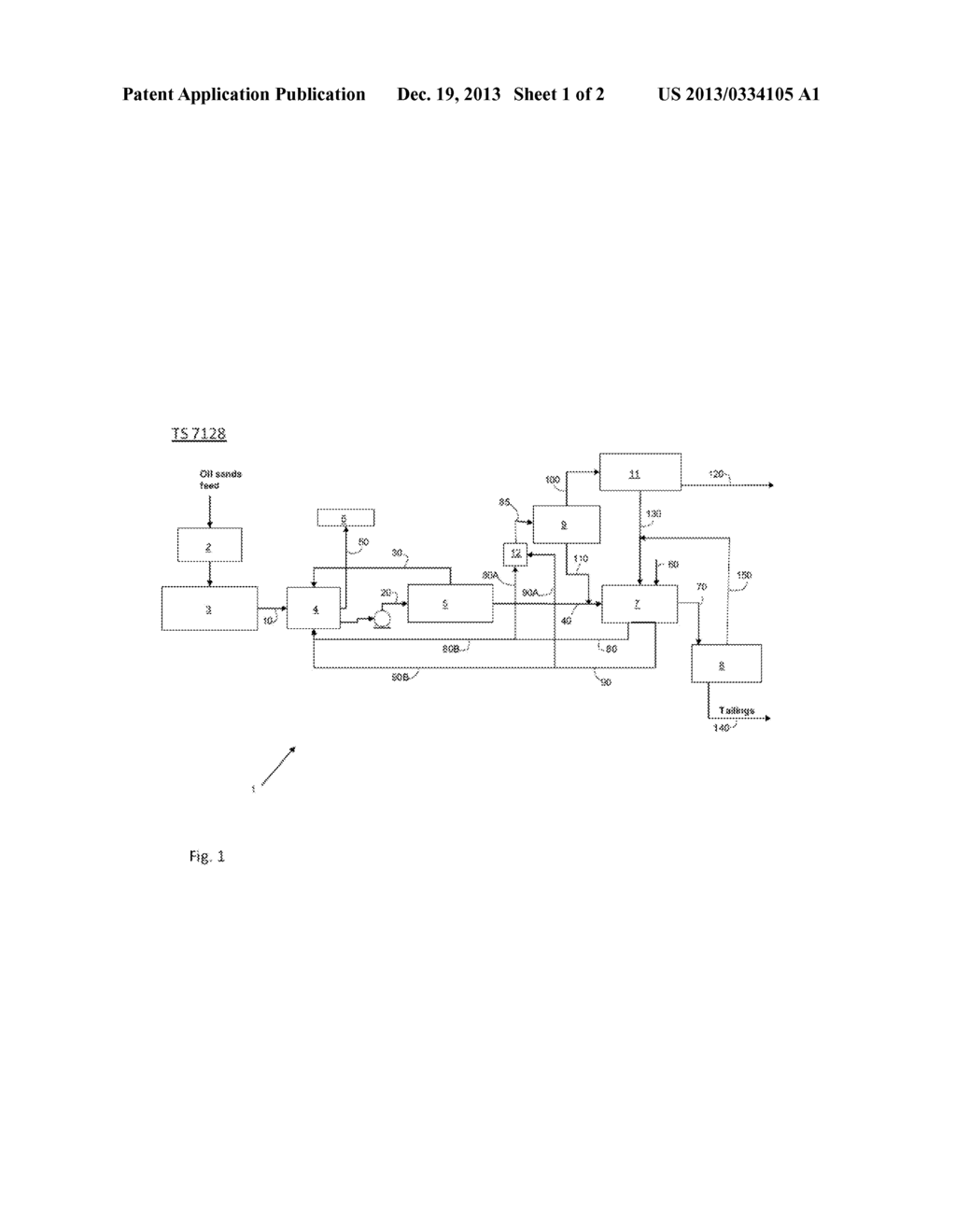 METHOD FOR EXTRACTING BITUMEN FROM AN OIL SAND STREAM - diagram, schematic, and image 02