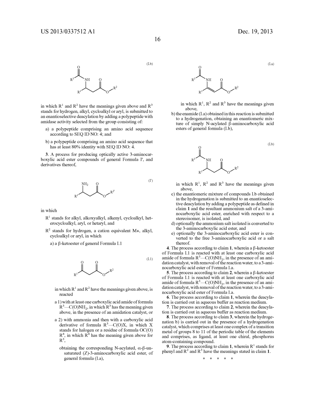 Amidase and Use Thereof for Producing 3-Aminocarboxylic Acid Esters - diagram, schematic, and image 20