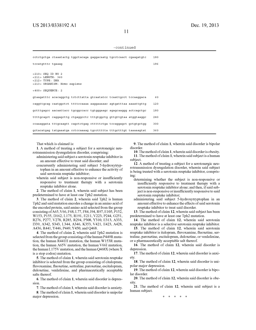 METHOD FOR AUGMENTING THE EFFECTS OF SEROTONIN REUPTAKE INHIBITORS - diagram, schematic, and image 13