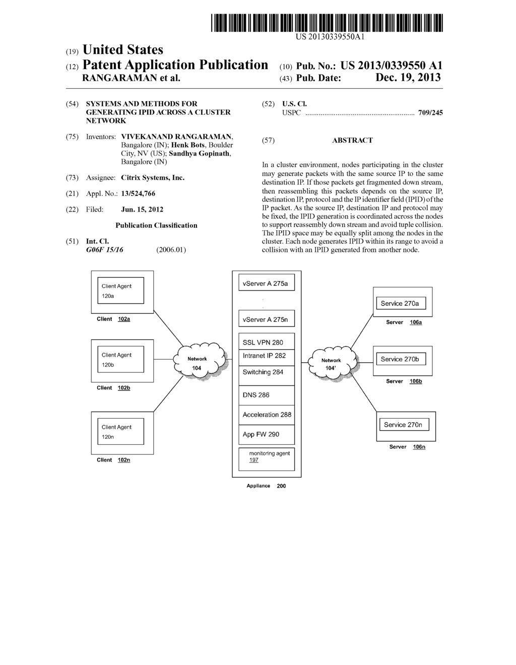 SYSTEMS AND METHODS FOR GENERATING IPID ACROSS A CLUSTER NETWORK - diagram, schematic, and image 01