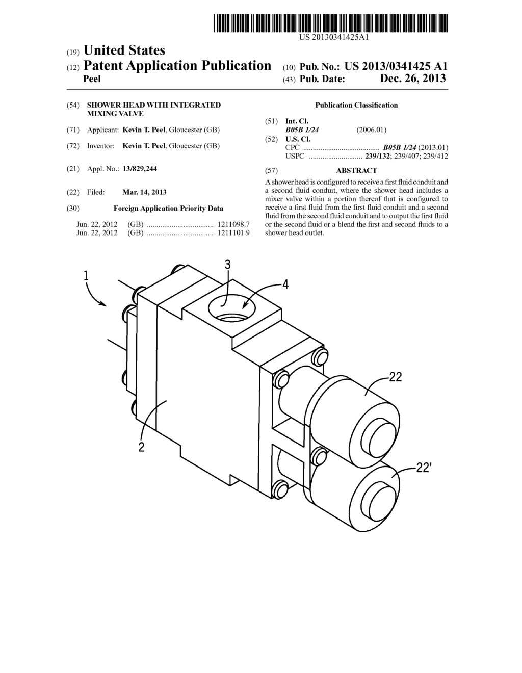 SHOWER HEAD WITH INTEGRATED MIXING VALVE - diagram, schematic, and image 01