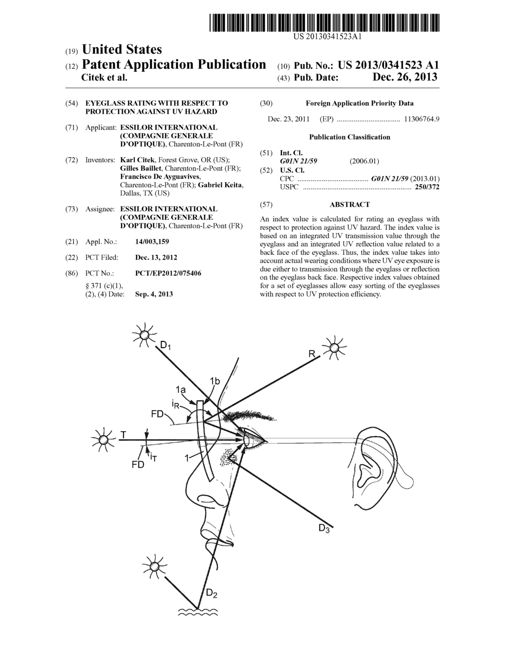 EYEGLASS RATING WITH RESPECT TO PROTECTION AGAINST UV HAZARD - diagram, schematic, and image 01