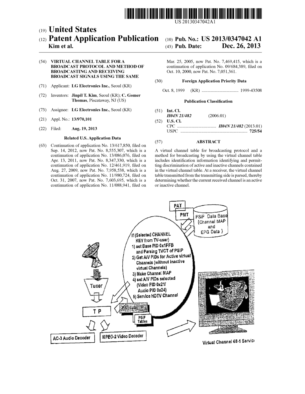 VIRTUAL CHANNEL TABLE FOR A BROADCAST PROTOCOL AND METHOD OF BROADCASTING     AND RECEIVING BROADCAST SIGNALS USING THE SAME - diagram, schematic, and image 01