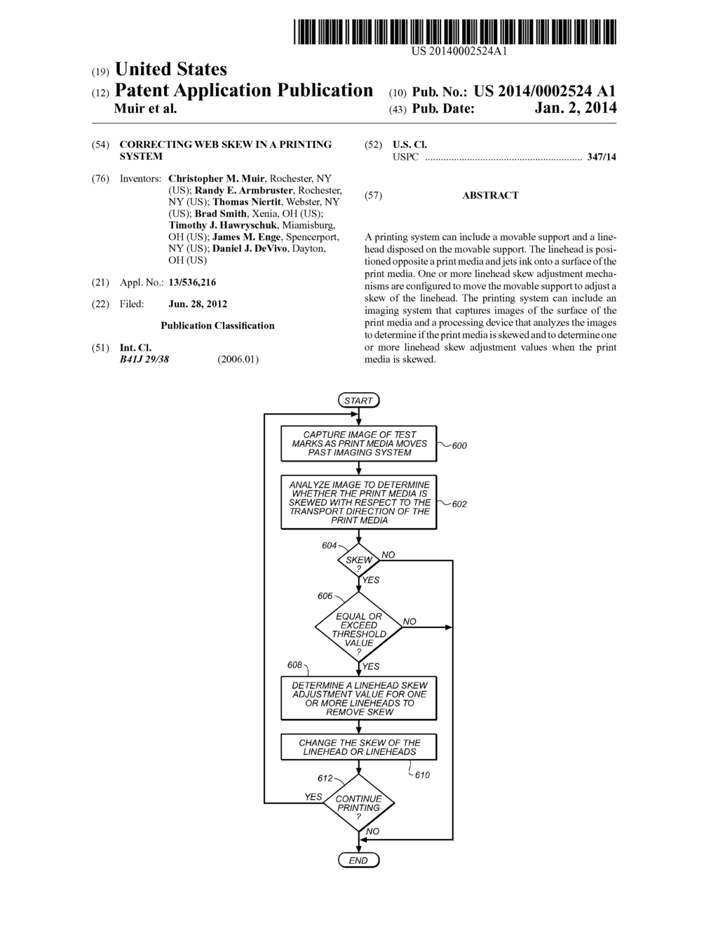 CORRECTING WEB SKEW IN A PRINTING SYSTEM - diagram, schematic, and image 01