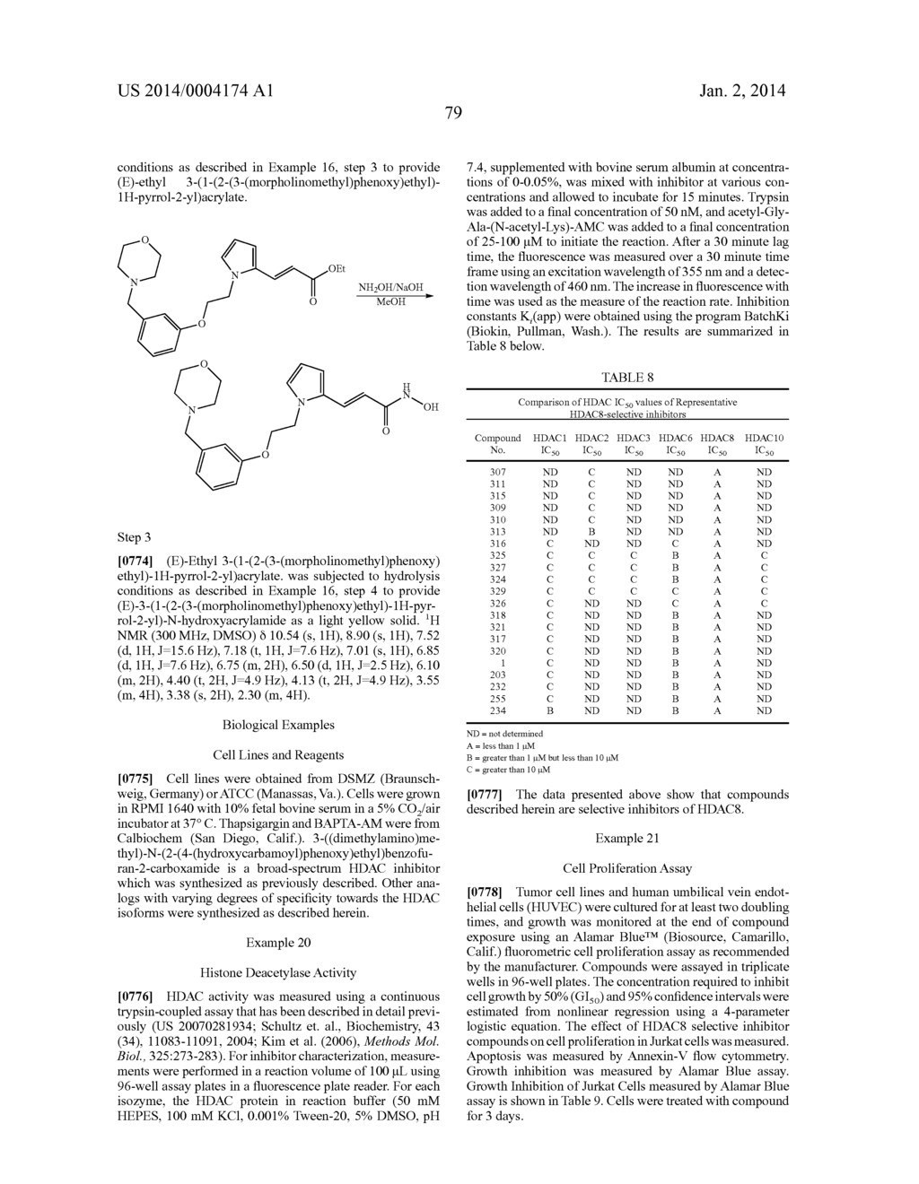 SELECTIVE INHIBITORS OF HISTONE DEACETYLASE - diagram, schematic, and image 84