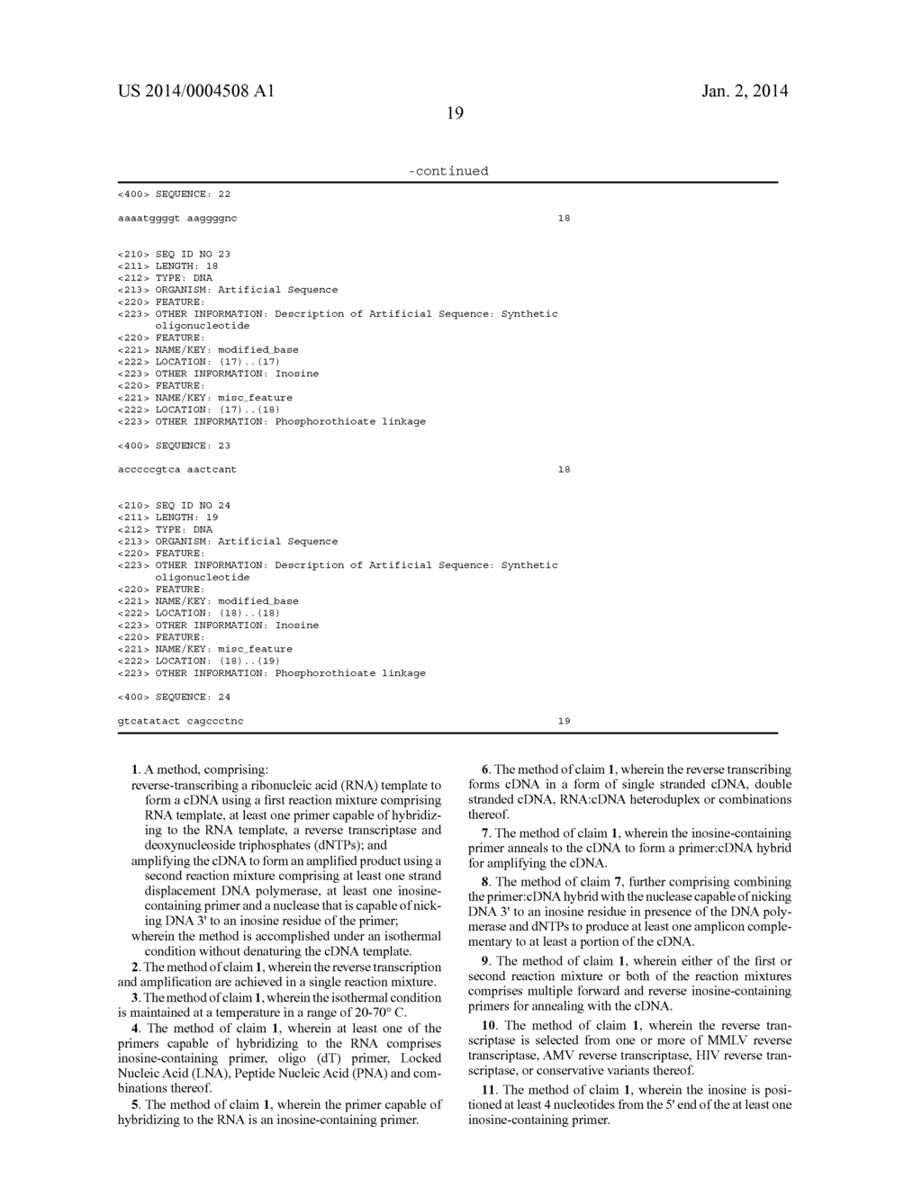 METHOD FOR ISOTHERMAL DNA AMPLIFICATION STARTING FROM AN RNA TEMPLATE - diagram, schematic, and image 27