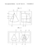 ULTRASOUND IMAGE DISPLAYING METHOD USING MARKER AND ULTRASOUND DIAGNOSIS     APPARATUS diagram and image