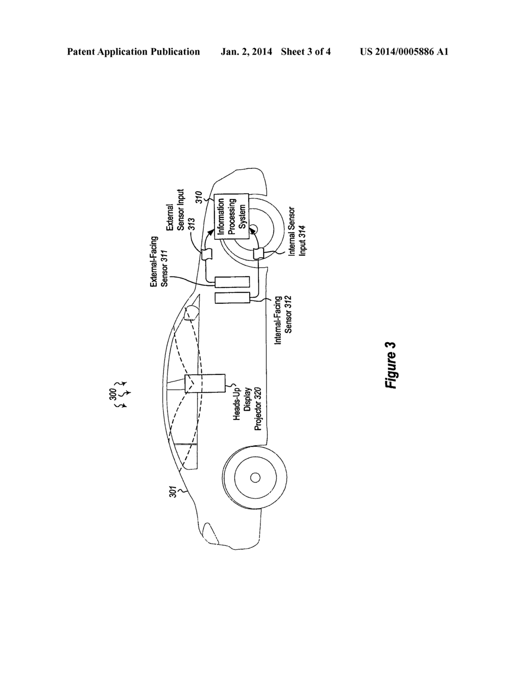 CONTROLLING AUTOMOTIVE FUNCTIONALITY USING INTERNAL- AND EXTERNAL-FACING     SENSORS - diagram, schematic, and image 04