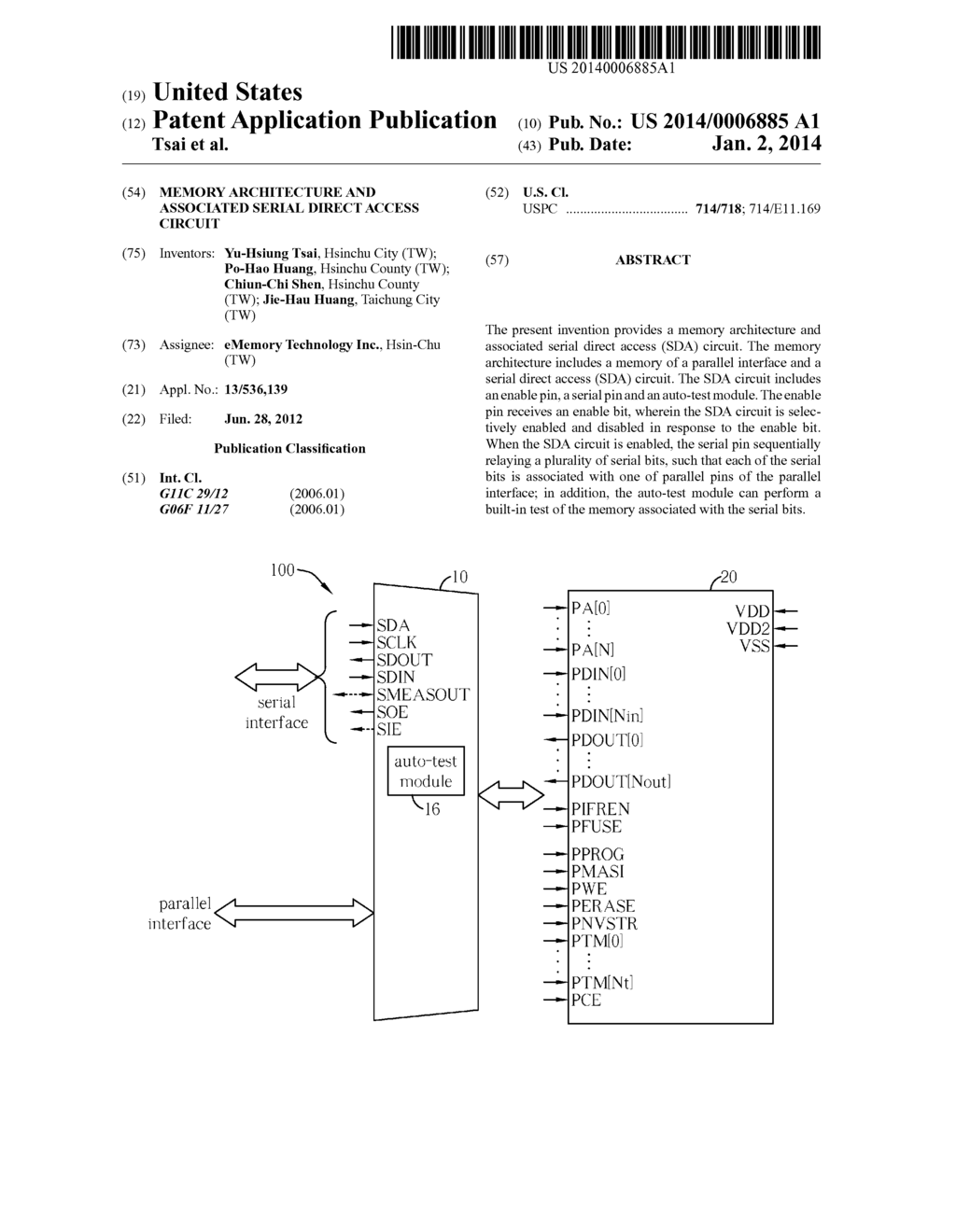 MEMORY ARCHITECTURE AND ASSOCIATED SERIAL DIRECT ACCESS CIRCUIT - diagram, schematic, and image 01